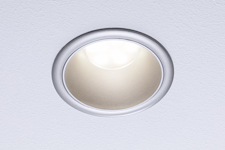 Set LED Einbauleuchte Cole IP44 88mm 2700K 3x6W 3x470lm 230V Silber matt Kunststoff, Alu Zink