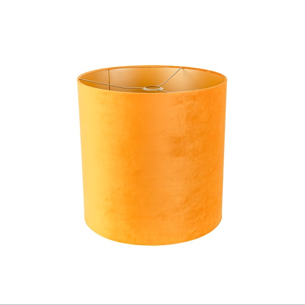 Velourslampenschirm gelb 40/40/40 mit goldener Innenseite