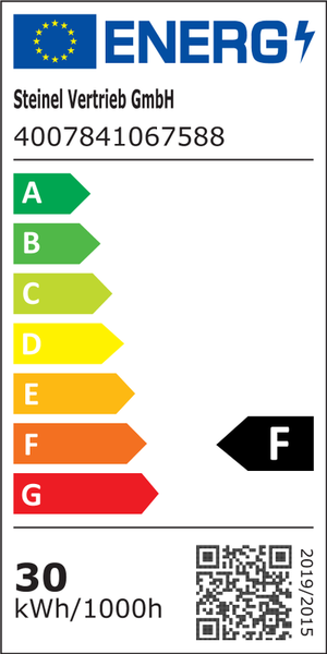 Energielabel mit der Effizienzklasse F