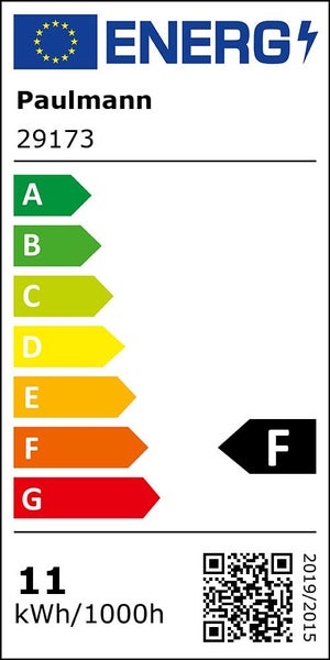 Paulmann Energielabel mit der Energieeffizienzklasse F