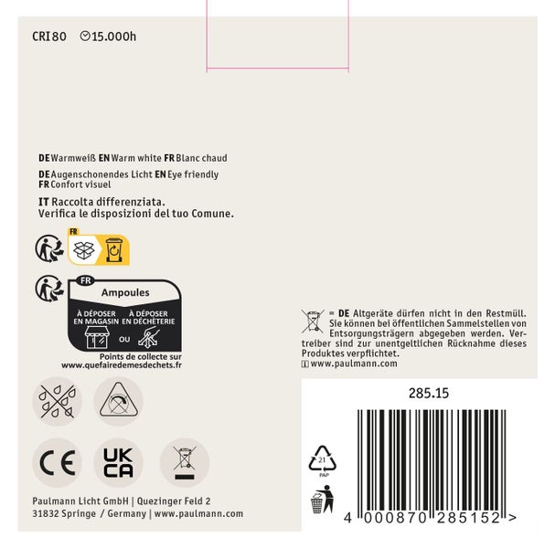 Standard 12V LED Reflektor AR111 G53 500lm 8W 2700K Alu