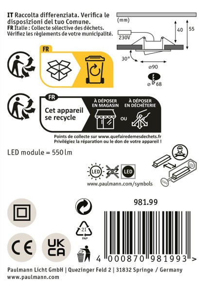 Schwarzer LED-Deckenspot
