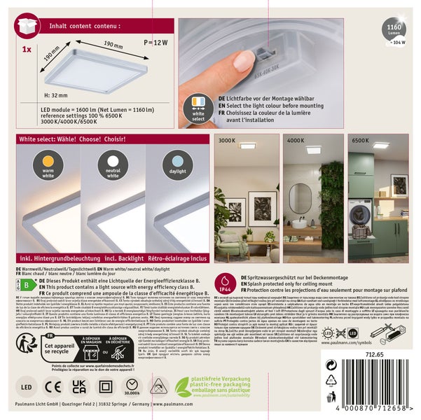 Quadratische LED Deckenleuchte