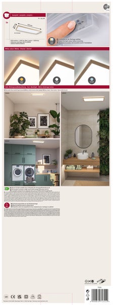 Technisches Datenblatt für Paulmann LED Deckenleuchte mit IP44 Spritzwasserschutz, 1130 Lumen, 13 Watt und 5 Jahren Garantie.