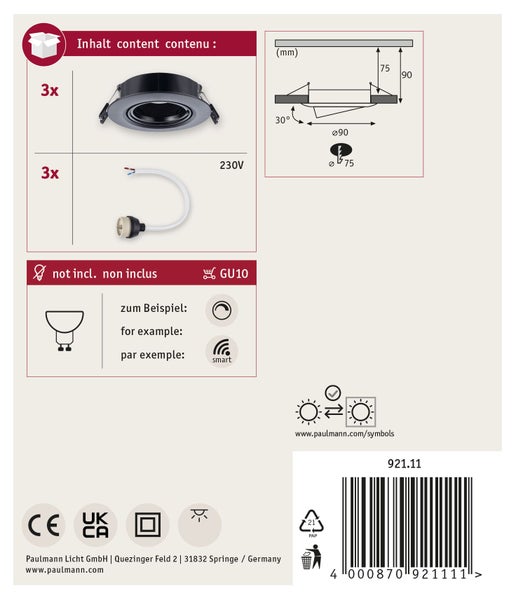 LED Deckenleuchte mit Holzoptik Rahmen, IP44 spritzwassergeschützt, 2000 Lumen, 19 Watt, inklusive Montagematerial und technischer Daten.