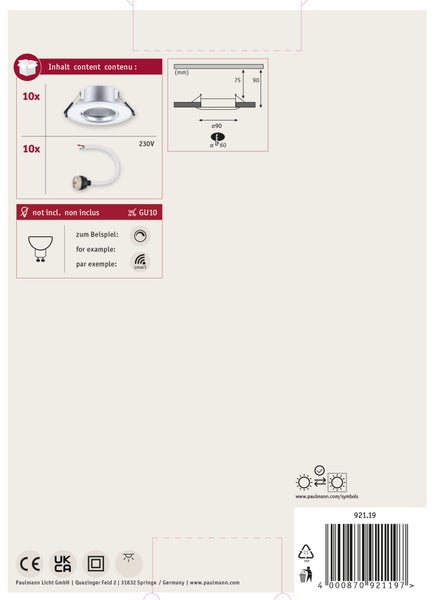Wohnzimmer mit LED Einbauleuchten Nova an der Decke für eine moderne und helle Raumbeleuchtung.