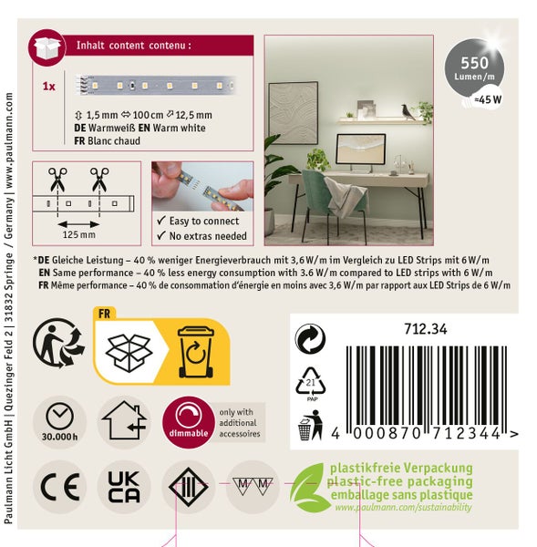 Paulmann Abia 2 Deckenleuchte mit Sensor und Produktverpackung