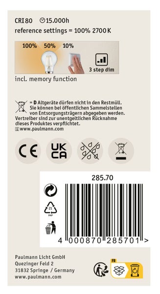 Drei LED-Glühbirnen mit E27-Sockel
