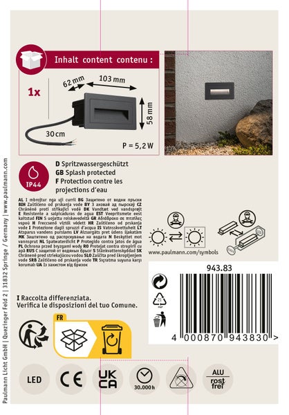 Schwarze Wandleuchte mit Bewegungsmelder