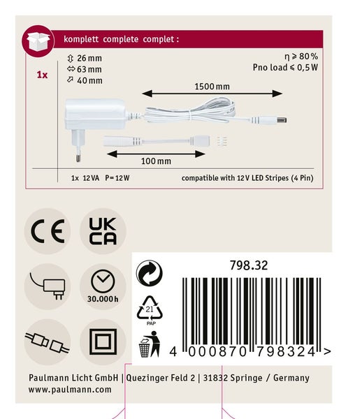 Produktverpackung einer kugelförmigen LED Gartenleuchte mit 200 Millimeter Durchmesser, inklusive Erdspieß, Schutzart IP67 und Paulmann Logo.