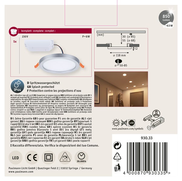 Wohnraum mit Atria Shine Deckenleuchten mit Backlight Technik für schwebende Optik und warmweißem Licht mit 3000 Kelvin.