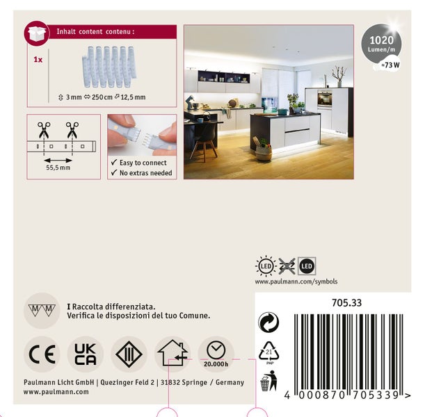 MaxLED 1000 LED Strip Erweiterung 2,5m Tunable White beschichtet 27W 1020lm/m Tunable White