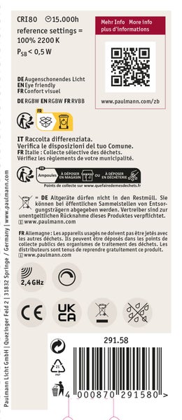 Paulmann MaxLED Tunable White Controller mit Fernbedienung, Controller Box und Anschlusskabeln.