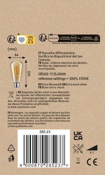 Glühbirne im Retro-Stil mit LED-Filament