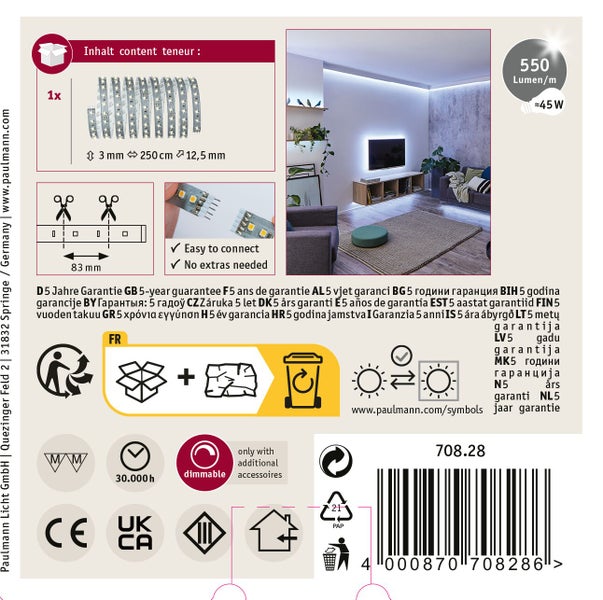Paulmann LED Streifen Set inklusive Netzteil Controller und Gateway mit Smik und Zigbee Logo