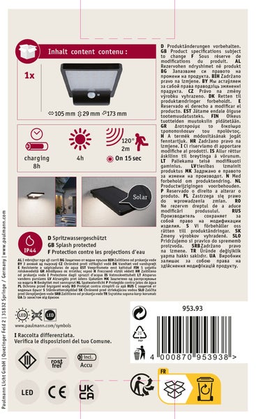 Paulmann Lunar LED Deckenleuchte aus Aluminium mit warmweißer Lichtfarbe und Verpackung