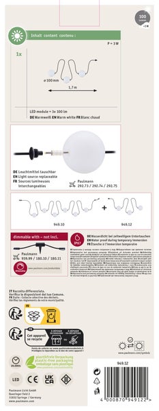 Weiße LED-Außenwandleuchte mit integriertem Bewegungsmelder und nach unten gerichtetem Lichtaustritt.