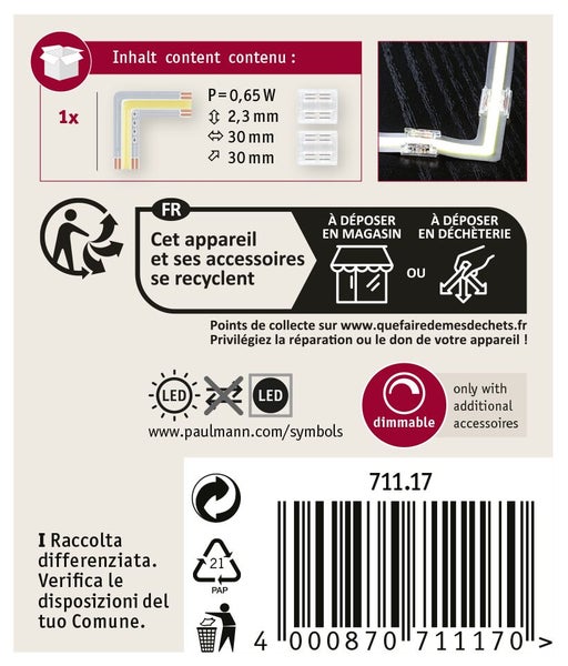 MaxLED 1000 LED Streifen mit Klebeband, 72 LEDs pro Meter, alle 8,4 Zentimeter kürzbar und mit Stecksystem einfach zu verbinden.