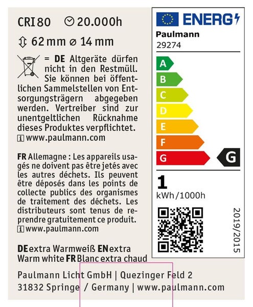 Paulmann Energielabel