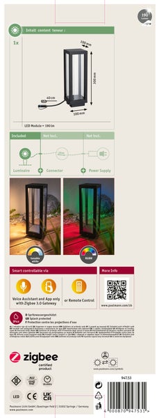 Dekoratives Wohnzimmer mit Regalsystem, Fernseher, Zimmerpflanzen, indirekter Beleuchtung durch LED Stripes und zugehöriger Fernbedienung.