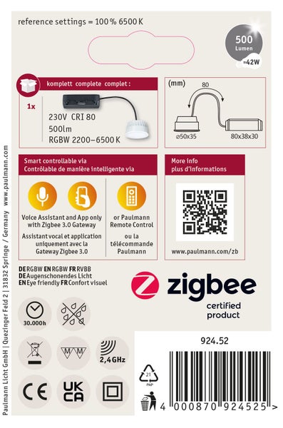 Zigbee Lampe mit Steuereinheit