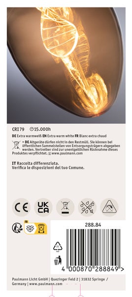 Dekorative LED Lampe in Tropfenform mit Schraubsockel