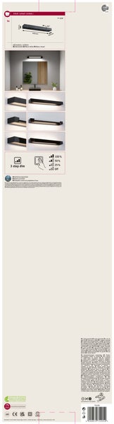 Selection Bathroom LED Wandleuchte Lucille IP44 2700K 1300lm 230V 17W dimmbar Schwarz