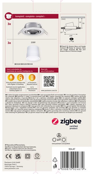 Paulmann LED Einbaupanel Cover it mit Bewegungssensor, 16,5 Watt, neutralweiße Lichtfarbe 4000 Kelvin, inklusive Montagezubehör und Produktverpackung