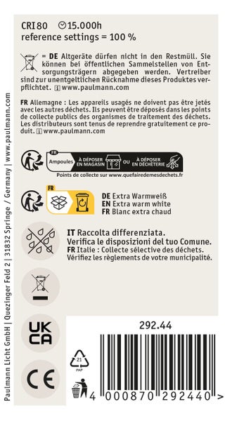 Paulmann LED Lampe Edition Rustic Shine mit E27 Fassung und Verpackung