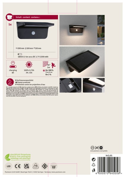 Paulmann FlexBar LED Schreibtischleuchte mit dimmbaren Leuchtmitteln in der Produktverpackung
