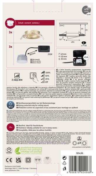 Paulmann LED Außenwandleuchte Lamina Panel rund mit Bewegungsmelder und Backlight in der Verpackung
