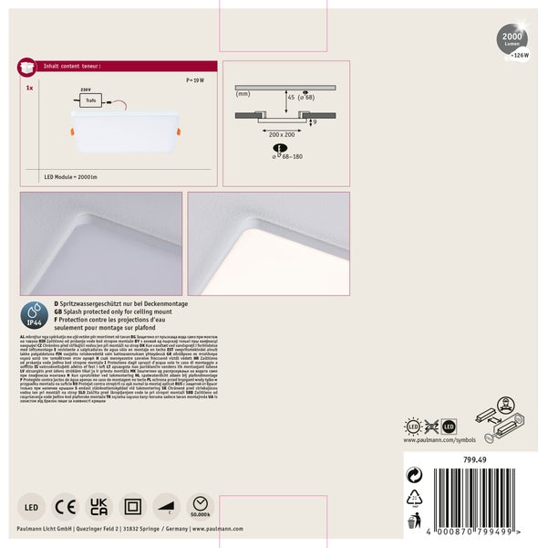 Paulmann Logo LED Leuchtmittel E27, warmweiß, 1521 Lumen mit Verpackung