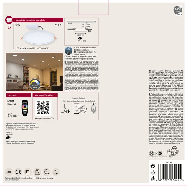 Paulmann Areo VariFit LED Deckenleuchte mit Verpackung