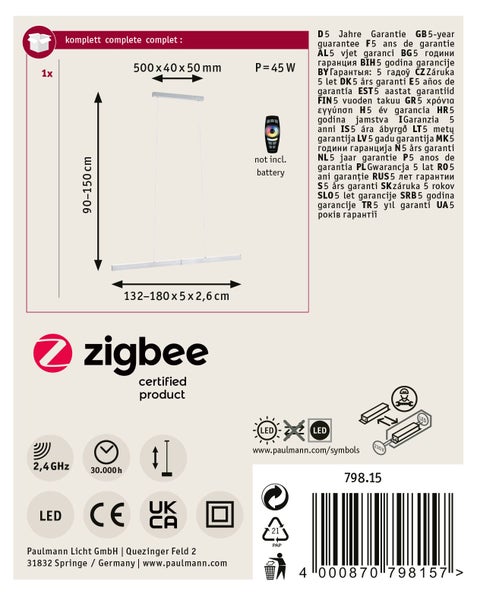 Paulmann Wandleuchte Ravi mit LED Leuchtmittel, E27 Fassung, dimmbar, Schutzart IP44, inklusive Produktverpackungen
