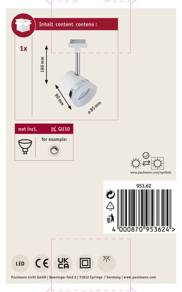 Verschiedene Paulmann Beleuchtungsprodukte als B Ware in Originalverpackung mit Etiketten auf einer Rolle.