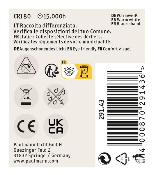 Paulmann Logo 3er 225 Lumen LED Set für Möbel, Eisen gebürstet