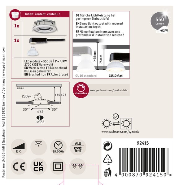 LED-Wandleuchte für Innenräume