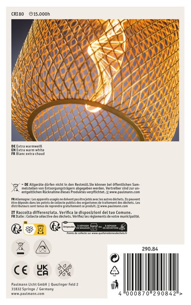 LED Filament Leuchtmittel mit gitterartigem Lampenschirm in Tropfenform für warmweißes Licht