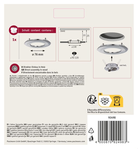 Fünf GU10 LED-Lampen