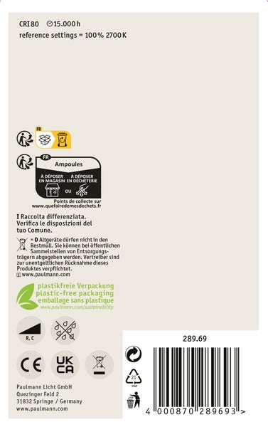 LED Einbauleuchte mit den Massangaben und der 5 Jahre Garantie