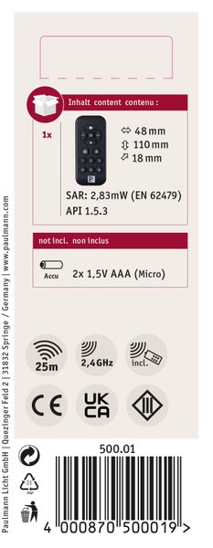 Technische Zeichnung einer Gartenleuchte mit LED Modul und den Maßangaben Höhe 695 mm sowie Breite und Tiefe 150 mm. Schutzart IP44 und fünf Jahre Garantie.