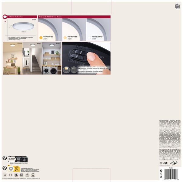 Quadratische LED-Deckenleuchte mit den Maßen 595 x 595 x 50 Millimeter