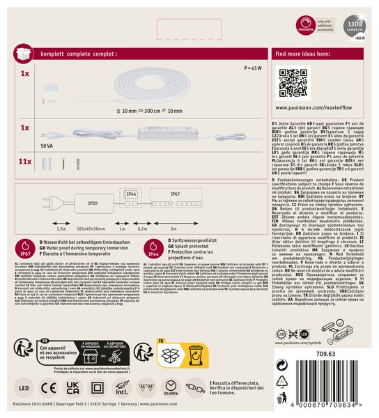 Paulmann MaxLED LED Streifen Set inklusive Netzteil und Zubehör