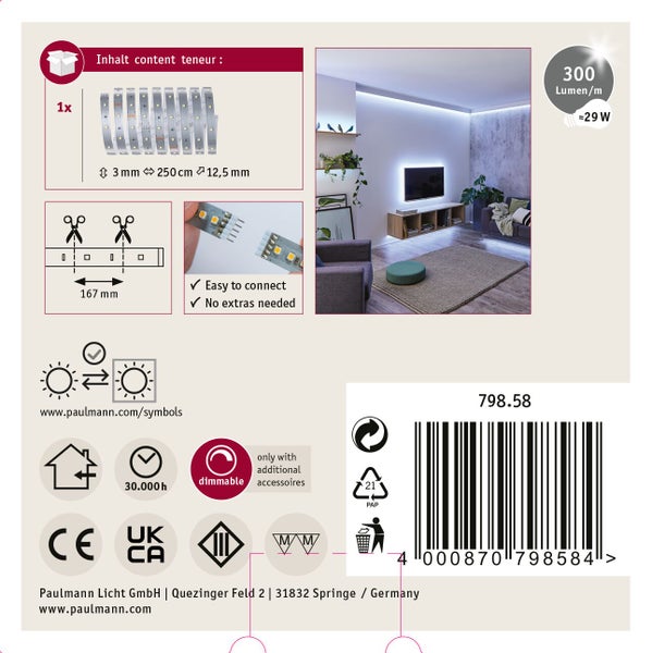 Einbaustrahler aus Aluminium in einem Badezimmer mit dem Symbol IP44 für Spritzwasserschutz.