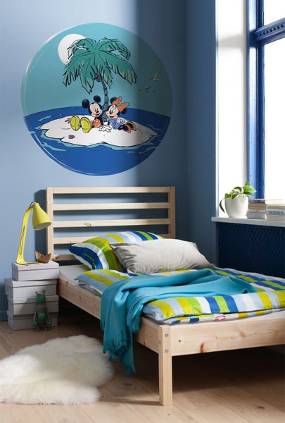 Disney selbstklebende runde Tapete Mickey & Minnie Mouse Blau - Ø 128 cm - 612754
