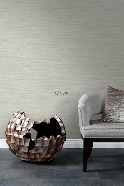 Origin Wallcoverings Tapete Gewebeoptik Grau - 53 cm x 10.05 m - 347652
