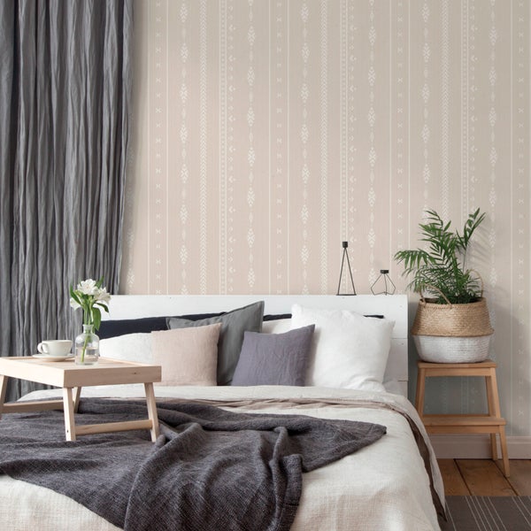 Sanders und Sanders Tapete ethnische Motive Beige und Weiß - 53 cm x 10 m - 640523