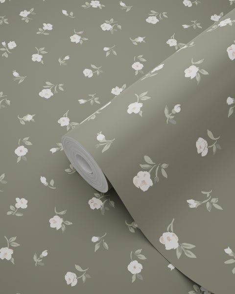 ESTAhome Tapete Blumen Braun und Hellrosa - 53 cm x 10.05 m - 139238