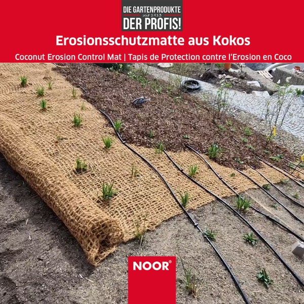 Erosionsschutzmatte KOKOS - 400g/m² - 1x50 m - Böschungsmatte für Gartenarbeit - biologisch abbaubar und chemikalienfrei