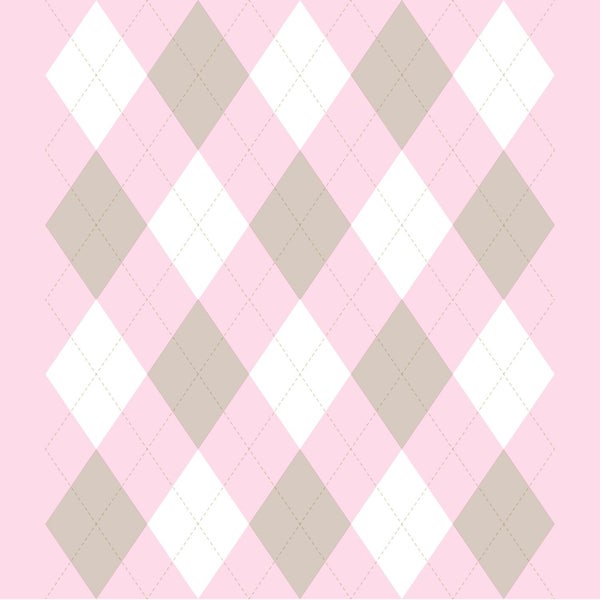ESTAhome Tapete Karomuster Babyrosa - 53 cm x 10.05 m - 114925
